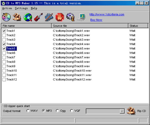 1st CD To Mp3 Maker Screenshot